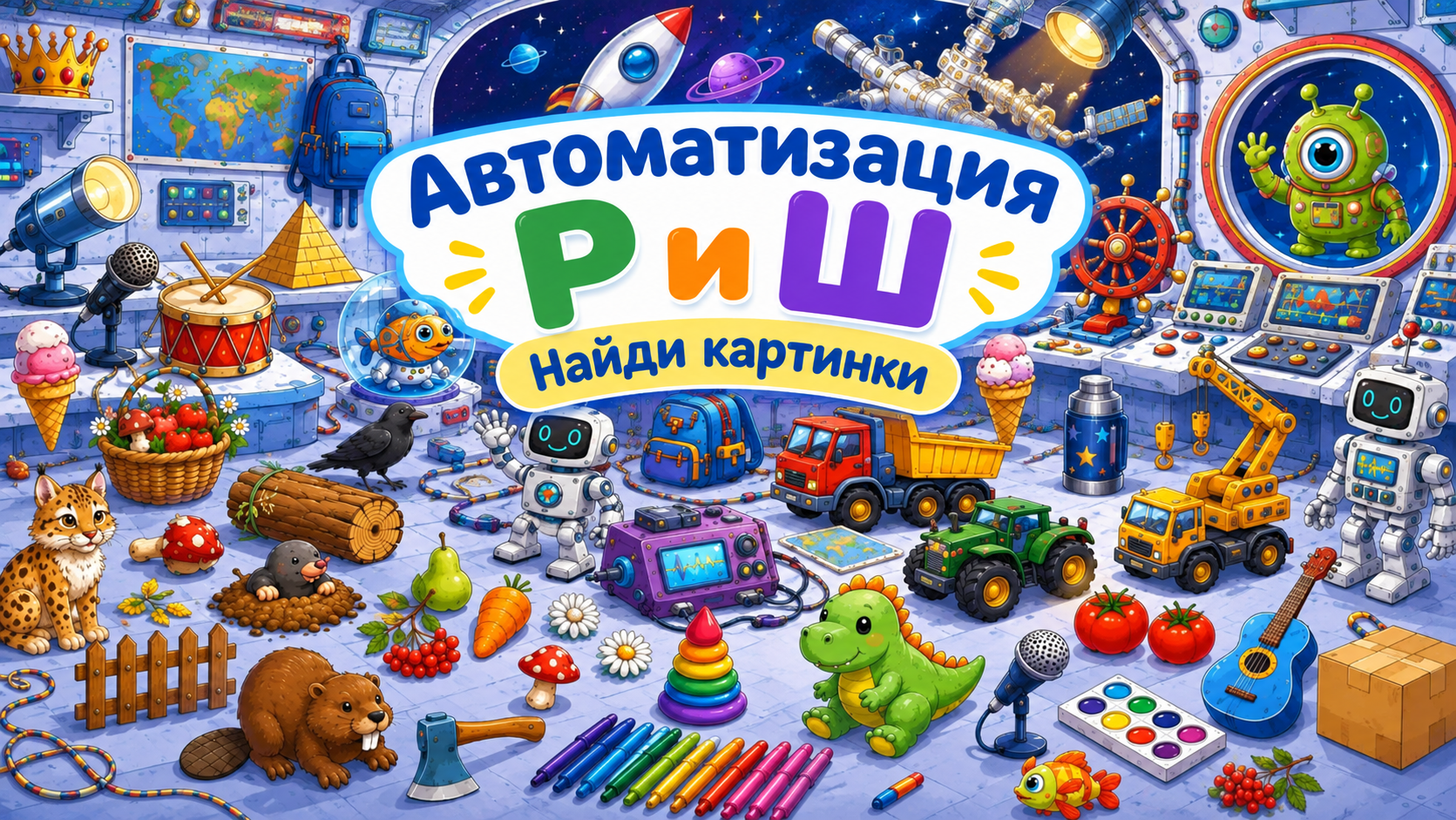 Обложка материала «Виммельбух. Автоматизируем звуки "Р", "Ш"